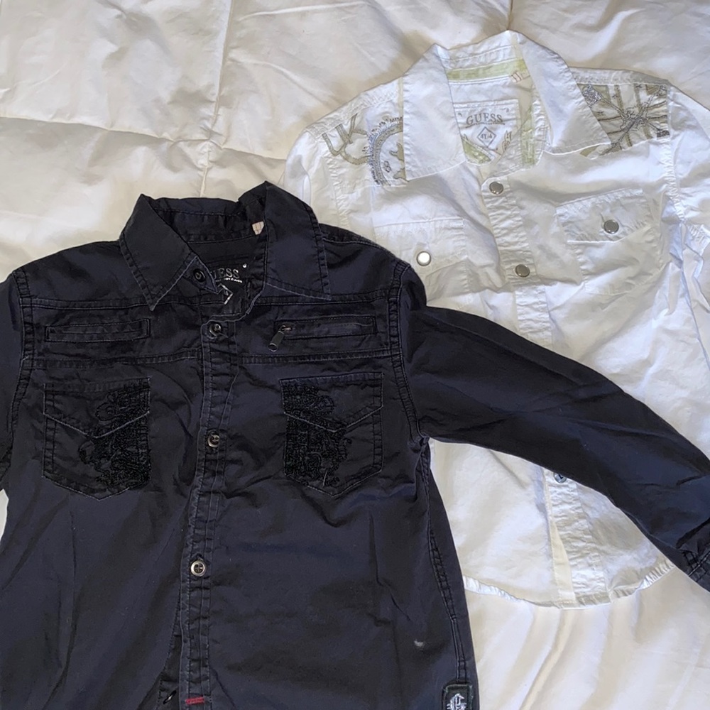 Two button down guess shirts for boys